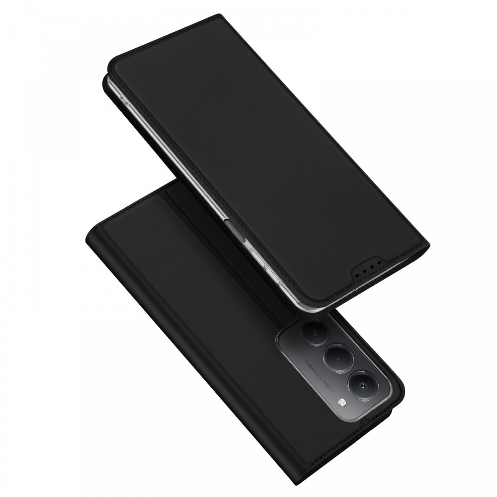 Juodas atverčiamas dėklas "Dux Ducis Skin Pro" telefonui Xiaomi Redmi Note 14 Pro 5G / Poco X7