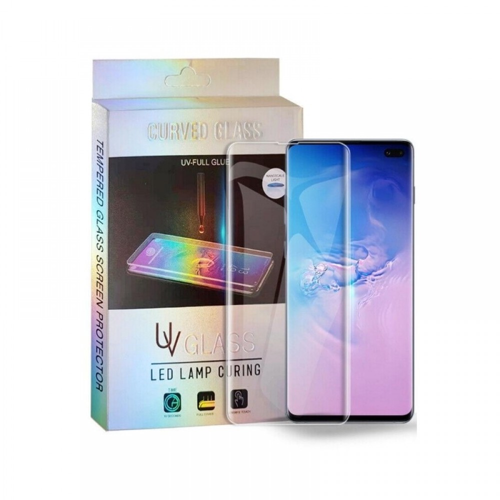 Lenktas skaidrus apsauginis grūdintas stiklas "M1 5D UV Glue" telefonui Samsung Galaxy S21 5G (Uždedamas naudojant UV lempą)
