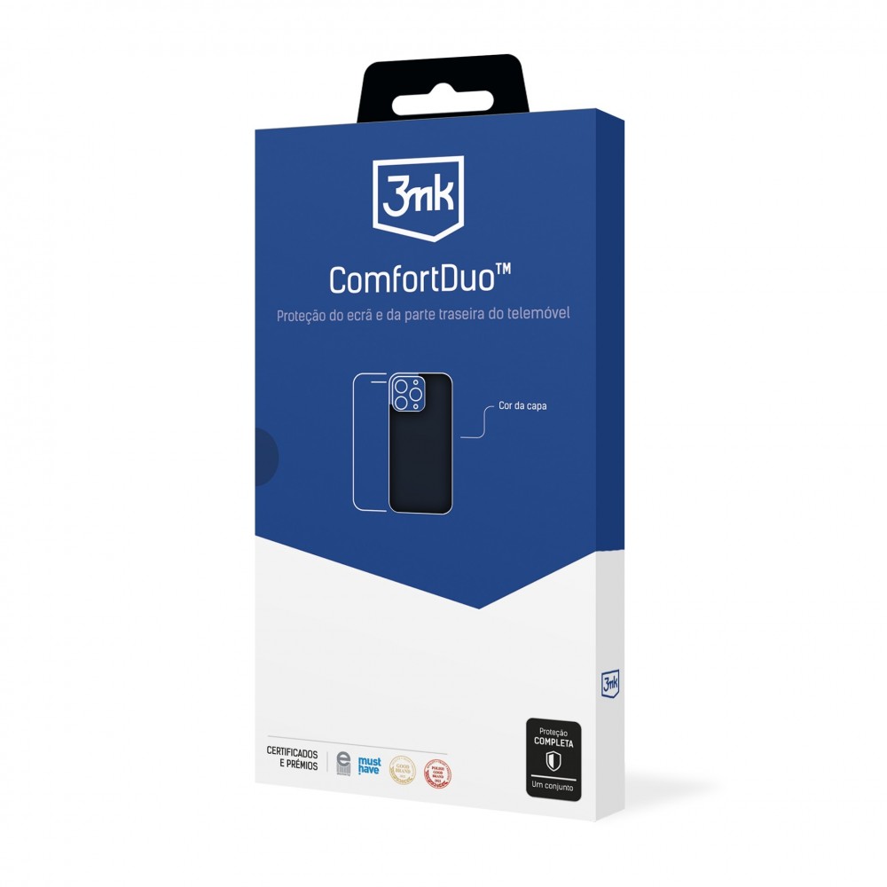 Juodo matinio dėklo ir apsauginio stikliuko rinkinys "3mk ComfortDuo Matt Black" telefonui Apple iPhone 16 
