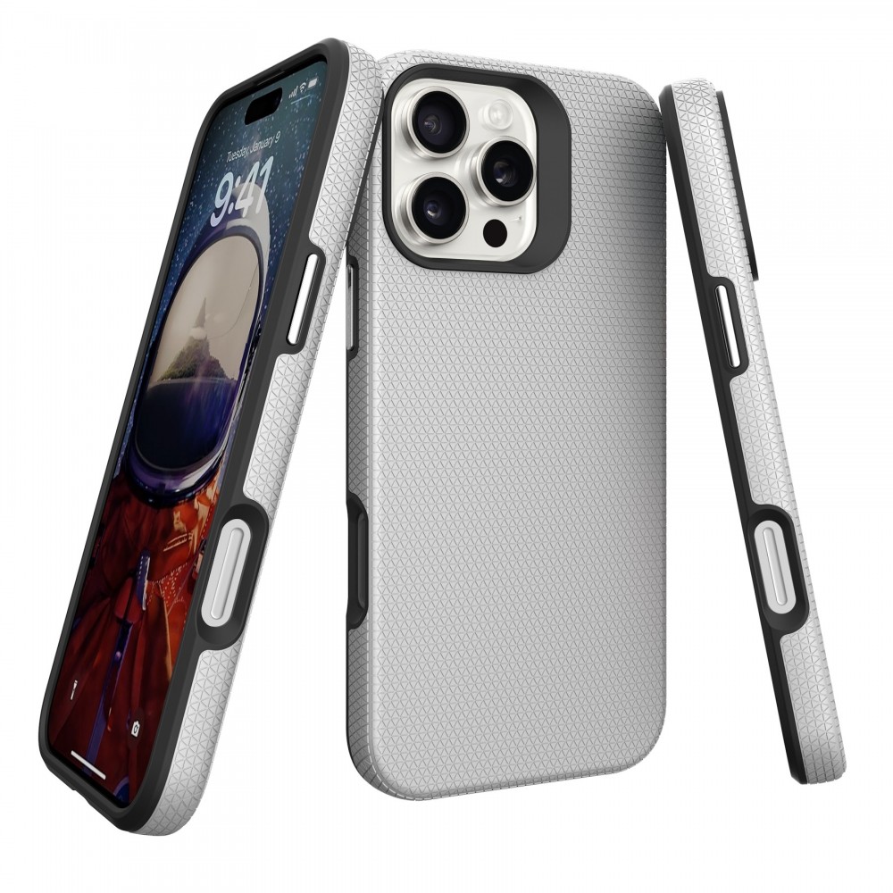 Sidabro spalvos dėklas "Perfectionists Triangle Mag Case" telefonui Apple iPhone 13 Pro