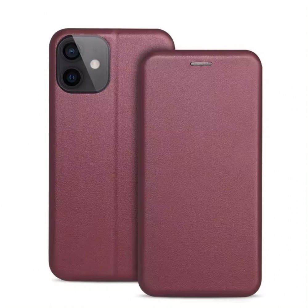 Bordo spalvos atverčiamas dėklas "Book Elegance" telefonui Xiaomi Redmi Note 14 Pro 5G / Poco X7