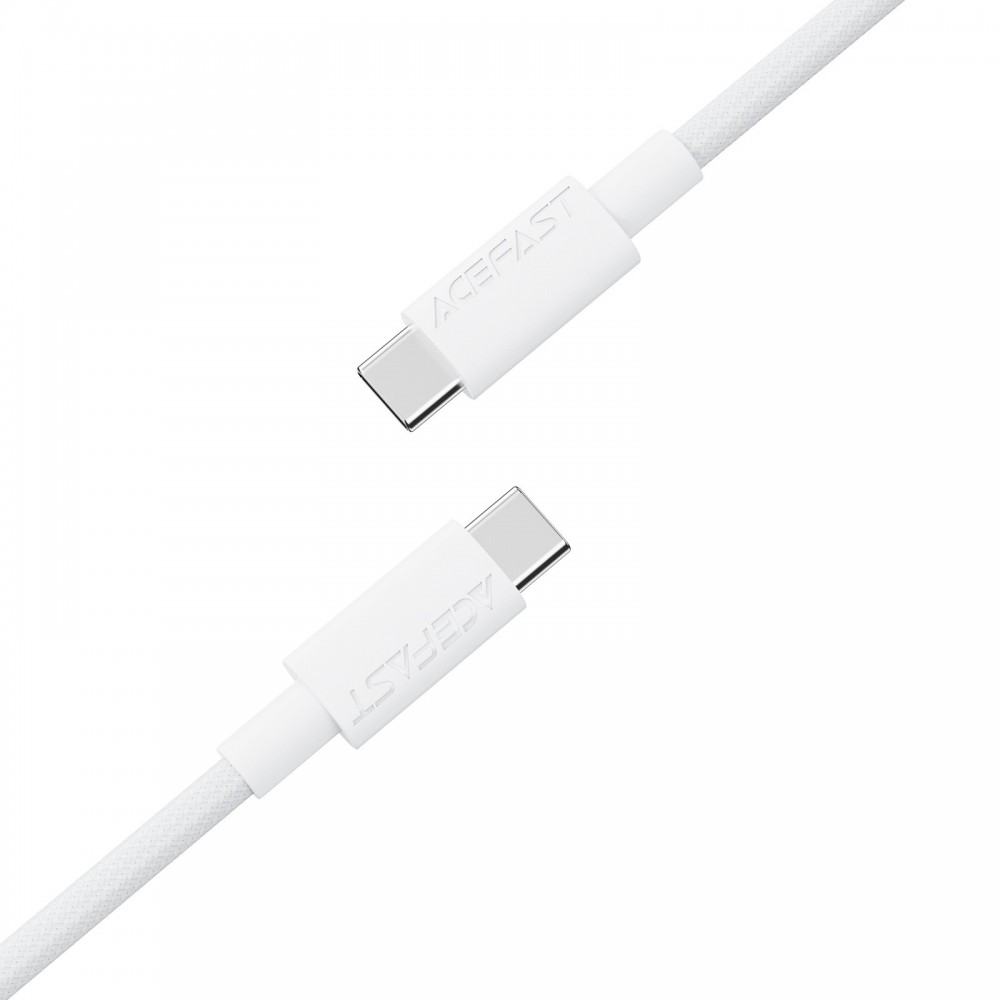 Baltas USB kabelis "Acefast C18-03 60W USB-C to USB-C 1.2m"