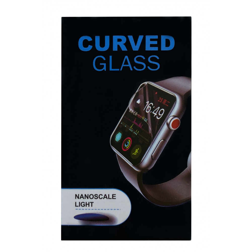 Juodais apvadais apsauginis stikliukas Full Glue Apple Watch 44mm 