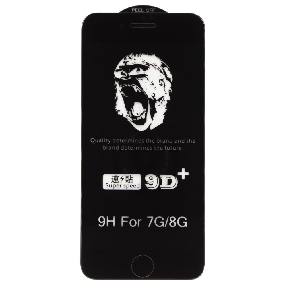 Juodais apvadais apsauginis grūdintas stiklas "9D Gorilla" telefonui Apple iPhone 7 / 8 / SE 2020 / SE 2022