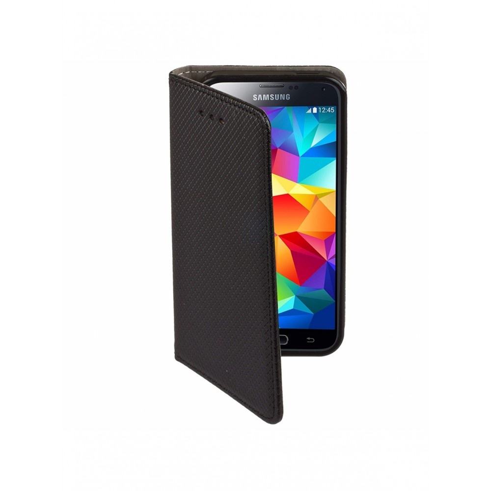 Juodas atverčiamas dėklas "Smart Magnet" telefonui Samsung Galaxy S5 (G900)
