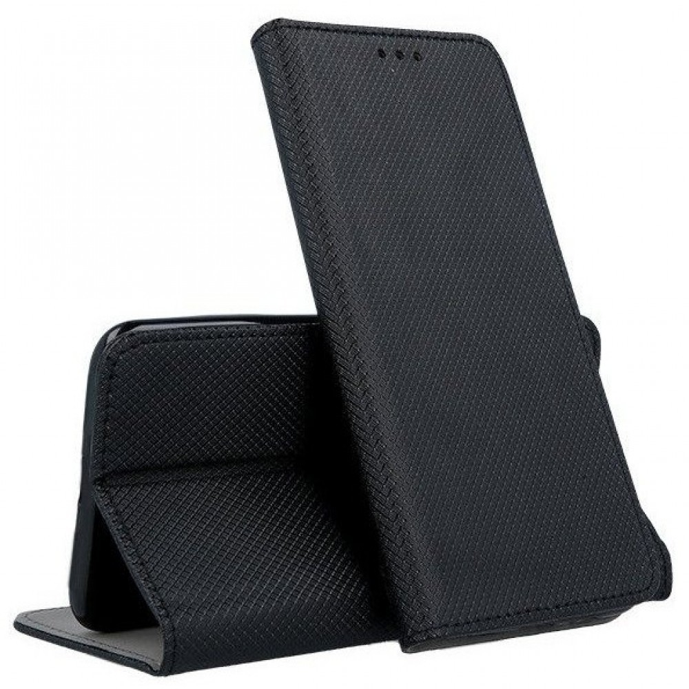 Juodos spalvos atverčiamas dėklas "Smart Magnet" telefonui Huawei P Smart Pro / Honor Y9s