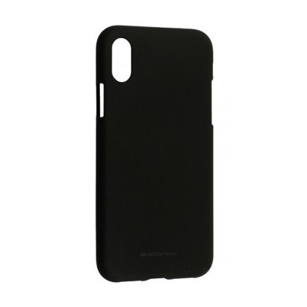 Juodas silikoninis dėklas Mercury "Soft Feeling" telefonui Apple iPhone X / XS 