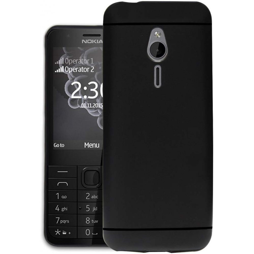 Juodas silikoninis dėklas "Rubber TPU" telefonui Nokia 230