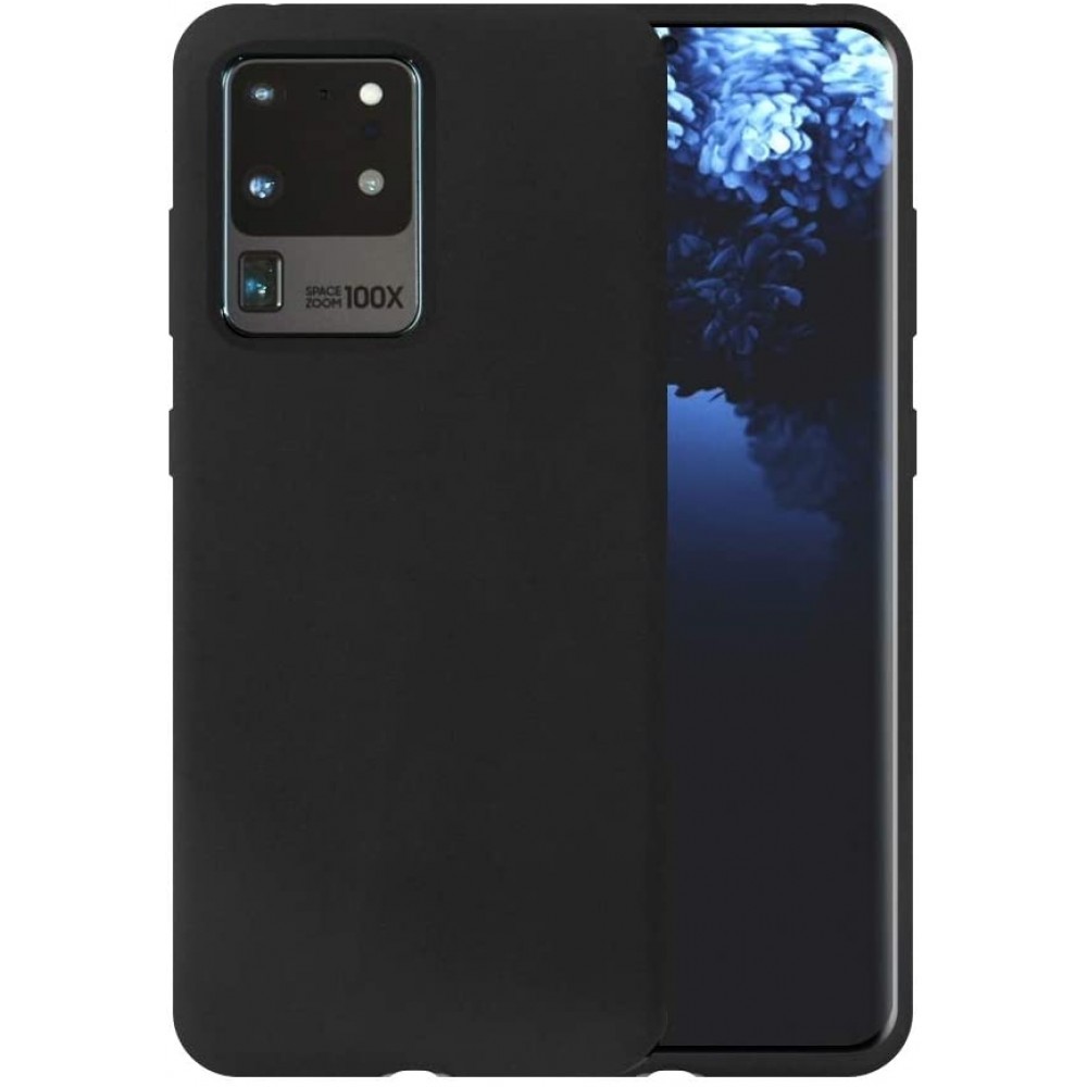 Juodas silikoninis dėklas "Liquid Silicone" 1.5mm telefonui Samsung Galaxy S20 Ultra (G988) 