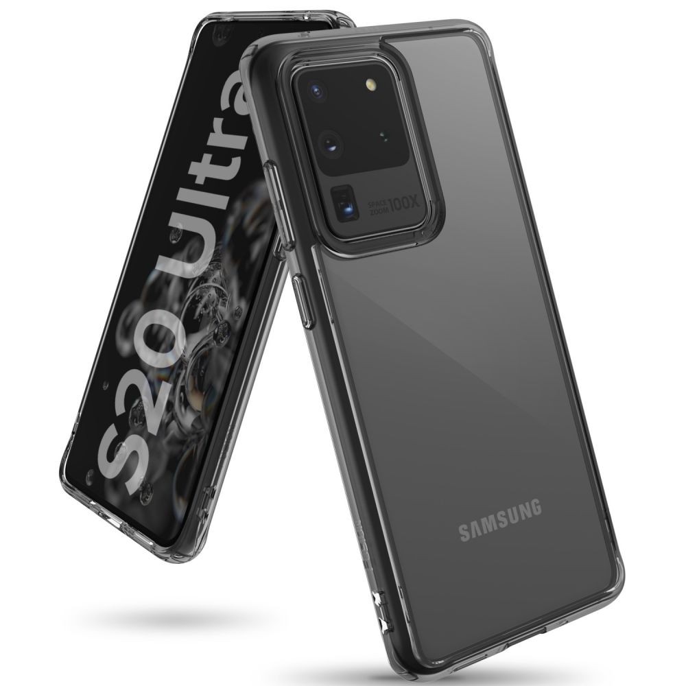 Skaidrus dėklas juodais kraštais "Ringke Fusion" telefonui Samsung Galaxy S20 Ultra 