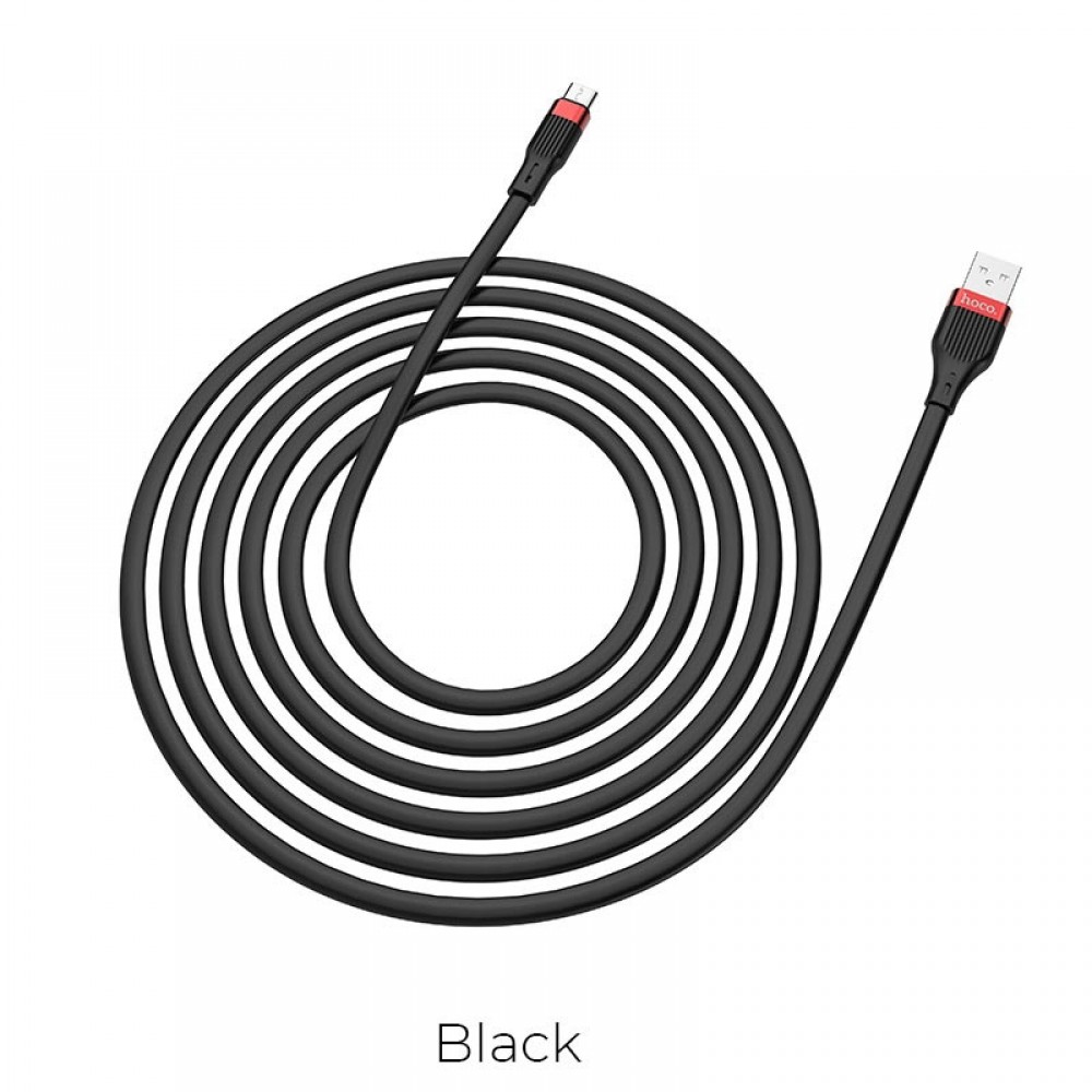 Juodas USB kabelis HOCO U72 Type-C 1.2m silikoninis
