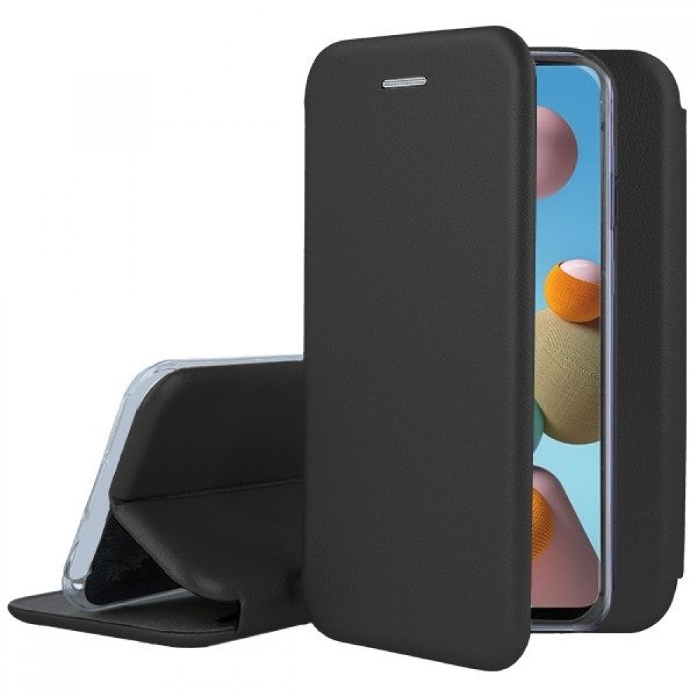 Juodos spalvos atverčiamas dėklas "Book elegance" telefonui Samsung Galaxy A21s (A217)