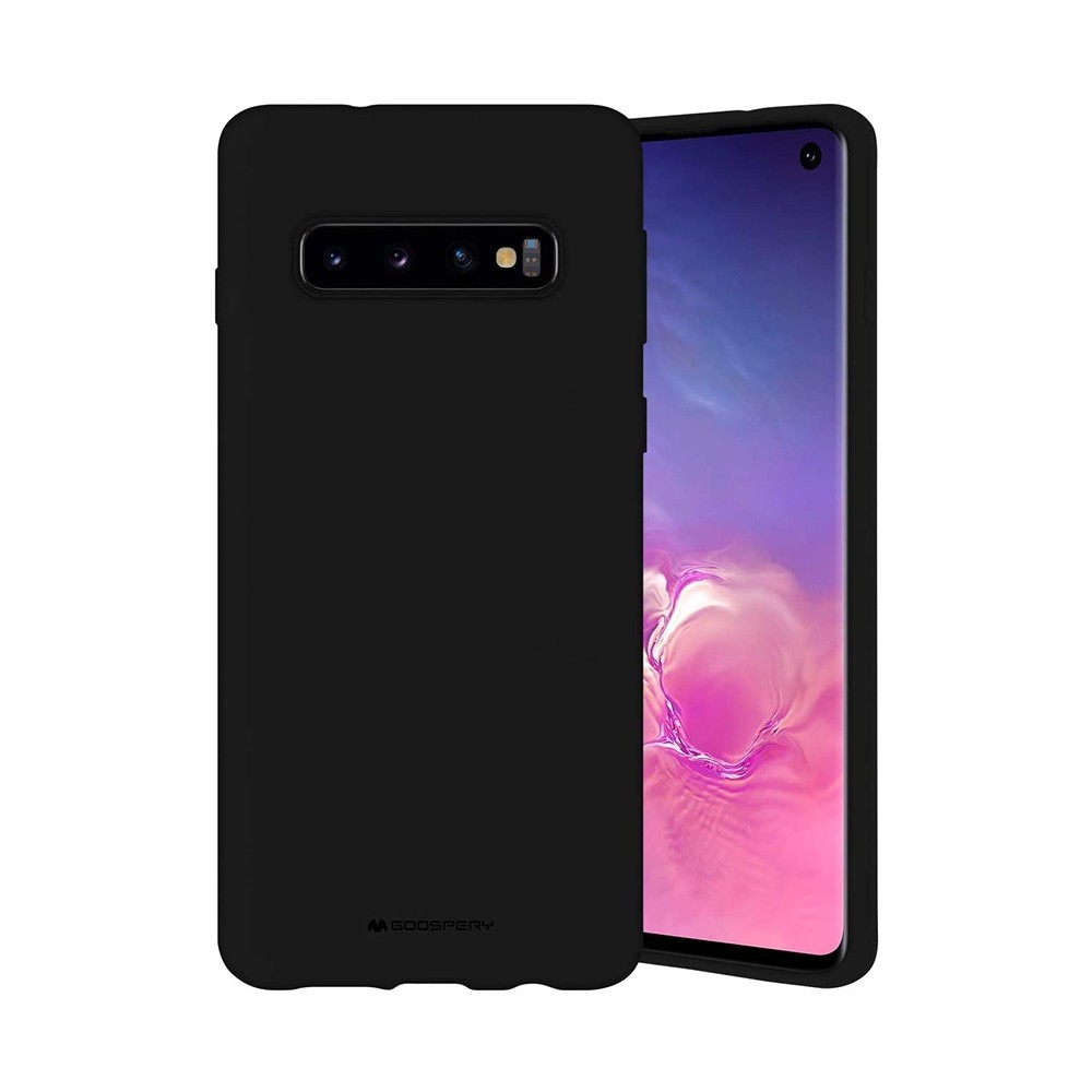 Juodos spalvos dėklas "Mercury Silicone Case" telefonui Samsung Galaxy G973 S10