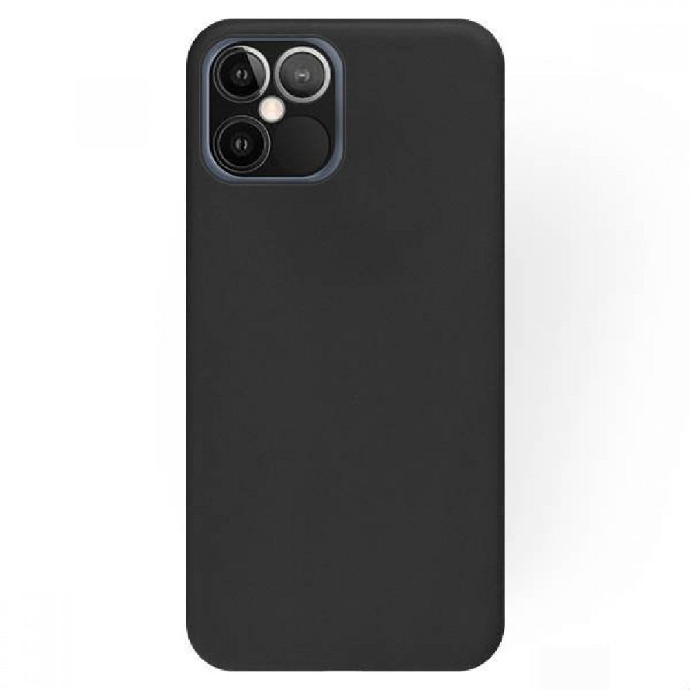 Juodos spalvos silikoninis dėklas Apple iPhone 12 Pro Max telefonui "Rubber TPU"