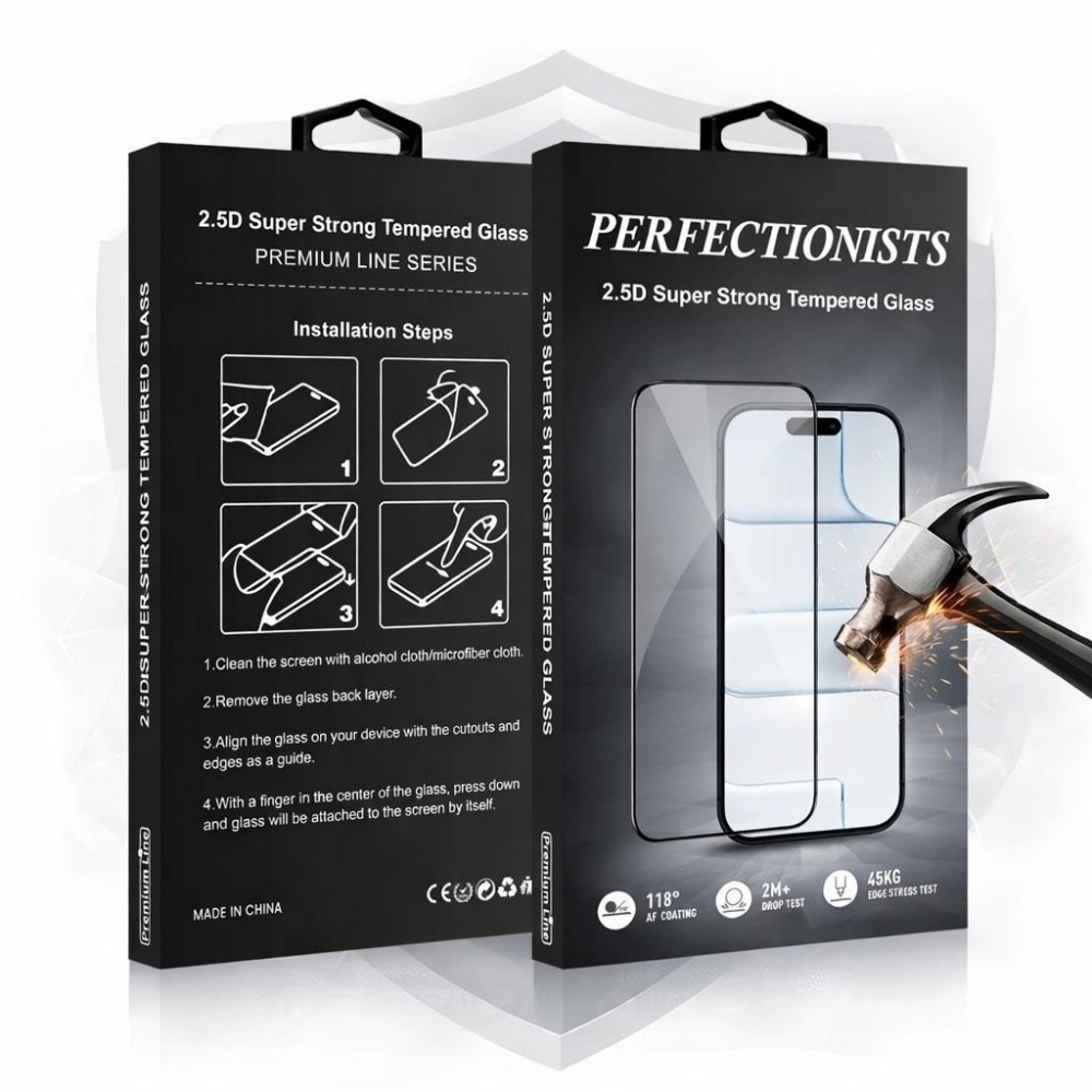 LCD apsauginis stikliukas Perfectionists 2.5D Super Strong Tempered Glass telefonui Apple iPhone 17 Pro / 18 Pro