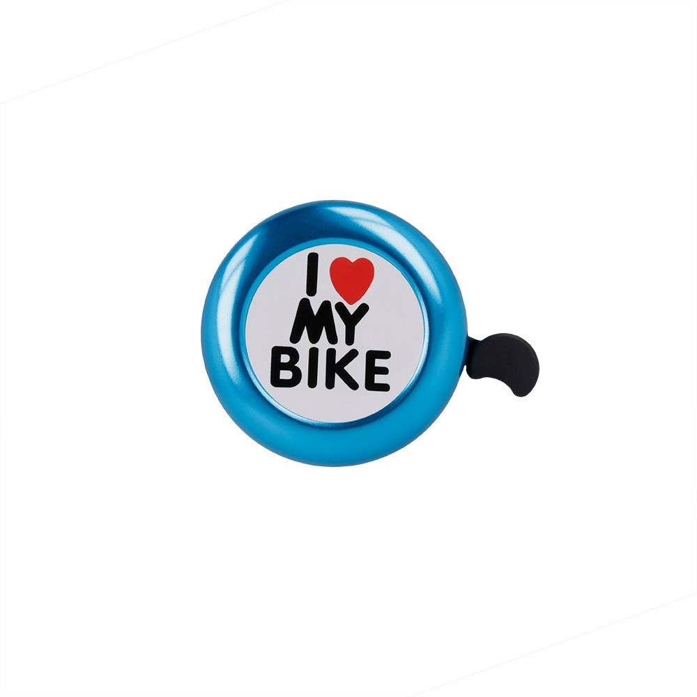 Mėlynas skambutis dviračiui Forever "I Love My Bike"