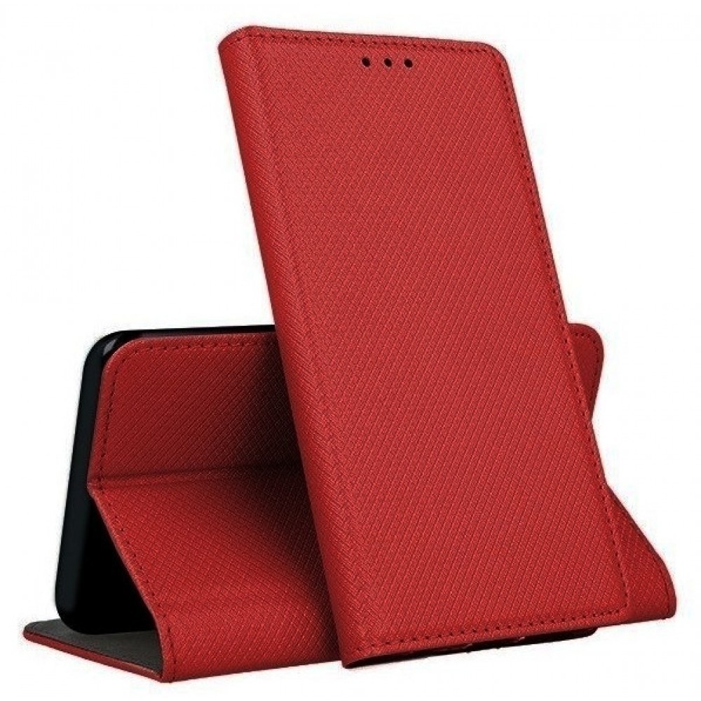 Raudonos spalvos atverčiamas dėklas "Smart Magnet" telefonui Xiaomi Redmi 9 