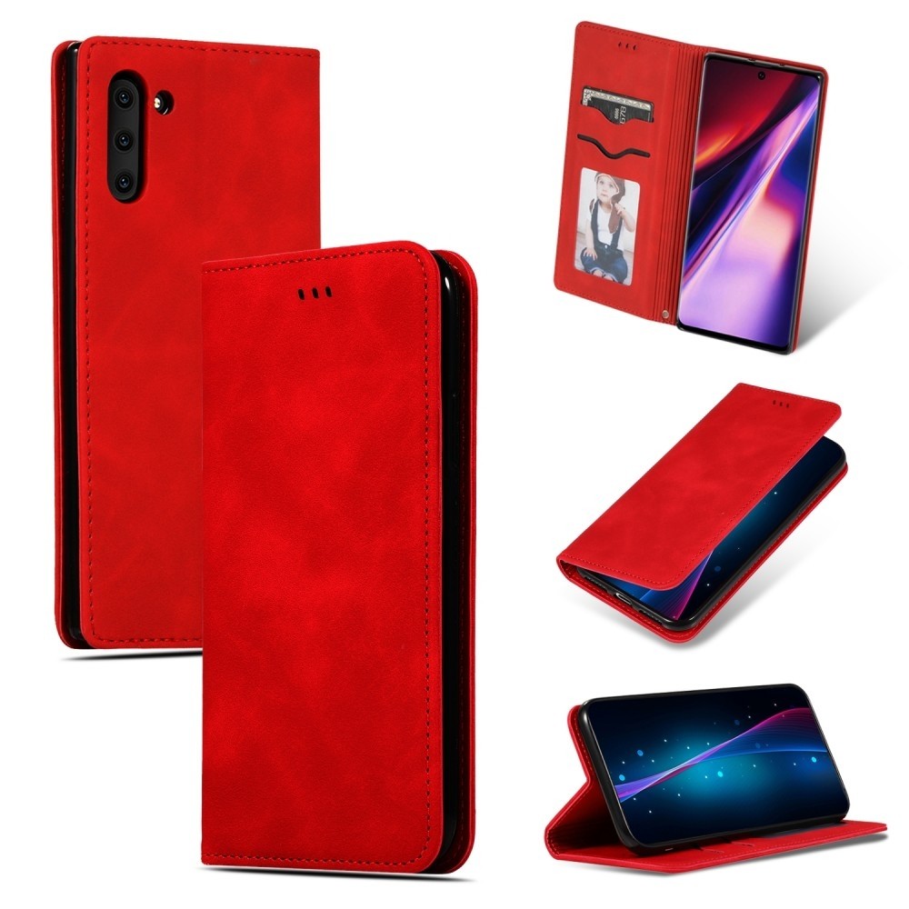 Raudonas atverčiamas dėklas "Business Style" telefonui Samsung A04