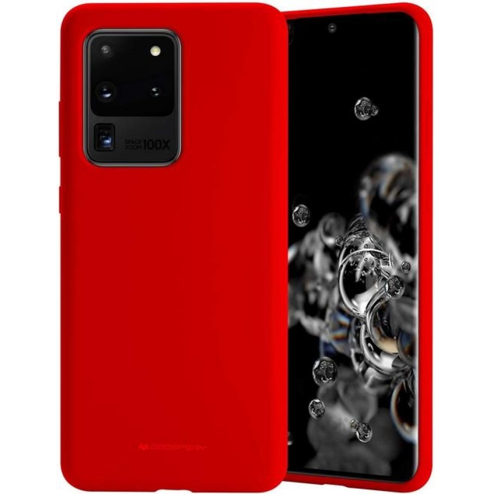 Raudonas silikoninis dėklas "Mercury Soft Feeling" telefonui Samsung Galaxy G988 S20 Ultra 