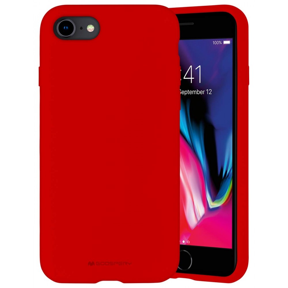 Raudonos spalvos dėklas "Mercury Silicone Case" telefonui Apple iPhone 7 / 8 / SE 2020 / SE 2022