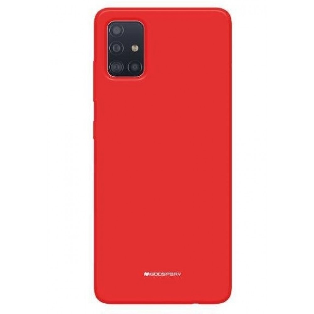 Raudonos spalvos dėklas Mercury "Silicone Case" telefonui Samsung Galaxy A51 A515 