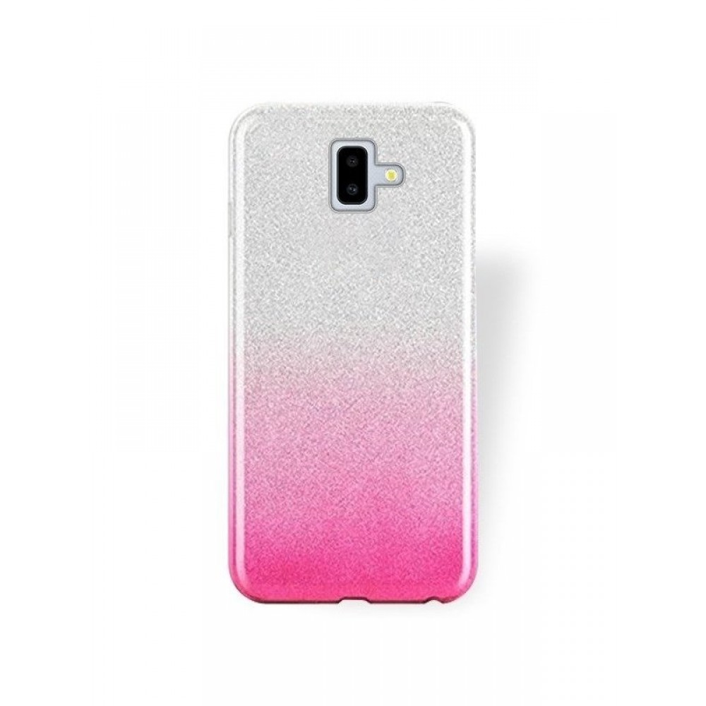 Rožinis blizgantis silikoninis dėklas Samsung Galaxy J610 J6 Plus 2018 telefonui "Bling"