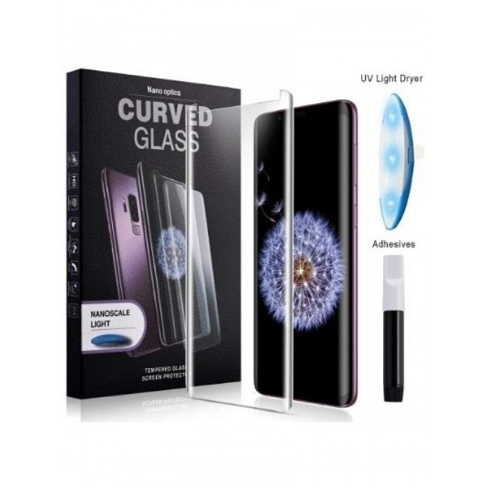 Skaidrus apsauginis grūdintas stiklas Samsung S6 Edge telefonui "Nano Optics 5D UV Glue"