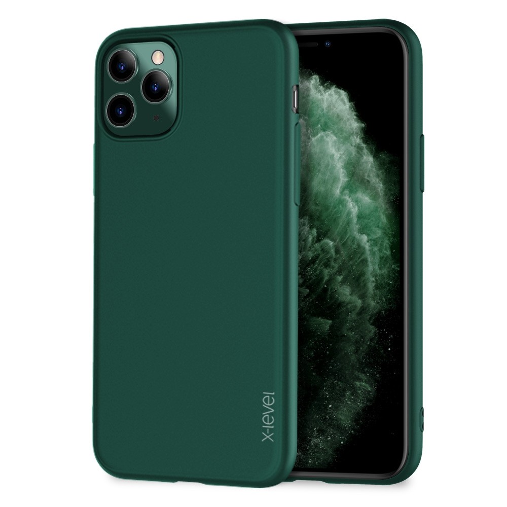 Tamsiai žalios spalvos dėklas X-Level "Guardian" telefonui Apple iPhone 12 / 12 Pro 