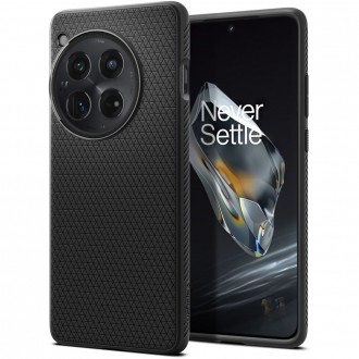 Juodas originalios tekstūros dėklas "Spigen Liquid Air" telefonui OnePlus 12