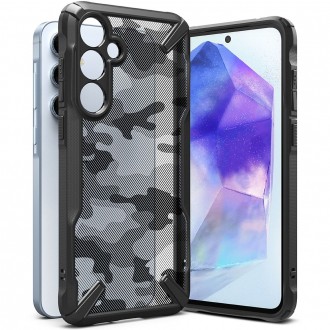 Juodais tvirtais kraštais dėklas "Ringke Fusion X Camo" telefonui Samsung Galaxy A55 5G