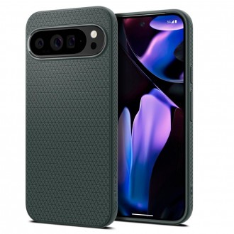 Žalias originalios tekstūros dėklas "Spigen Liquid Air" telefonui Google Pixel 9 Pro XL