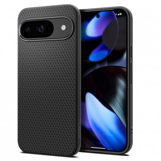 Juodas originalios tekstūros dėklas "Spigen Liquid Air" telefonui Google Pixel 9 / 9 Pro