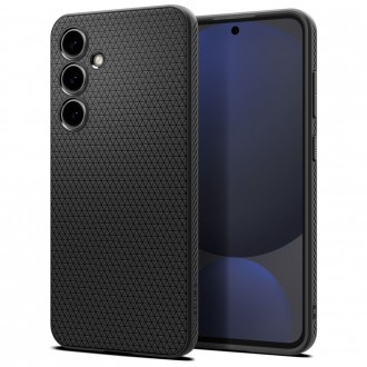 Juodas originalios tekstūros dėklas "Spigen Liquid Air" telefonui Samsung Galaxy S24 FE 