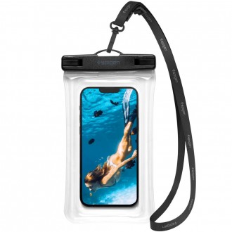 Itin skaidrus universalus vandeniui atsparus dėklas su plūdės funkcija "Spigen A610 Universal Waterproof Float Case" 