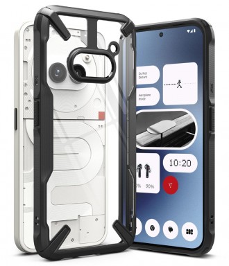 Juodais tvirtais kraštais dėklas "Ringke Fusion X" telefonui Nothing Phone 2A