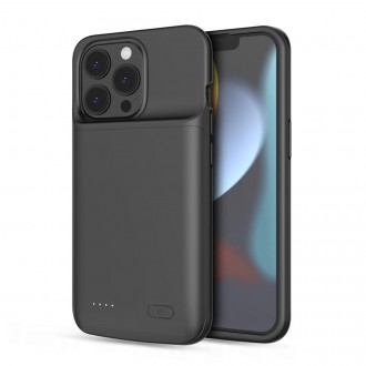 Juodas dėklas su integruota baterija Tech-Protect "Powercase 4800MAH" telefonui Apple Iphone 13 / 13 Pro 
