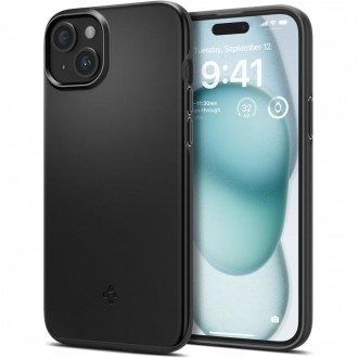 Juodas dėklas "Spigen Thin Fit" telefonui iPhone 15