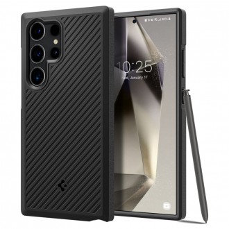 Juodas, išskirtinės tekstūros dėklas "Spigen Core Armor" telefonui Samsung Galaxy S24 Ultra