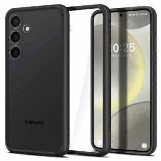 Itin tvirtas skaidrus dėklas juodos spalvos kraštais "Spigen Ultra Hybrid" telefonui Samsung Galaxy S24 