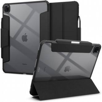 Juodas atverčiamas išskirtinio dizaino dėklas "Spigen Ultra Hybrid Pro" planšetei Apple iPad Pro 13 7 / 2024