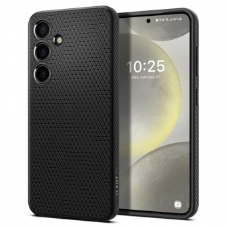 Juodas originalios tekstūros dėklas "Spigen Liquid Air" telefonui Samsung Galaxy S24 