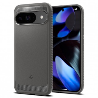 Pilkas tekstūrinis dėklas "Spigen Rugged Armor" telefonui Google Pixel 9 / 9 Pro