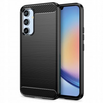 Juodas dėklas Tech-Protect "Tpucarbon" telefonui Samsung Galaxy A34 5G