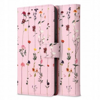 Gėlėtas atverčiamas dėklas "Tech-Protect Wallet Garden Pink" telefonui Galaxy A54 5G