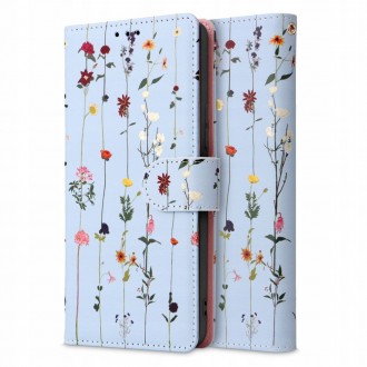 Gėlėtas atverčiamas dėklas "Tech-Protect Wallet Garden Blue" telefonui Galaxy A14 4G / 5G