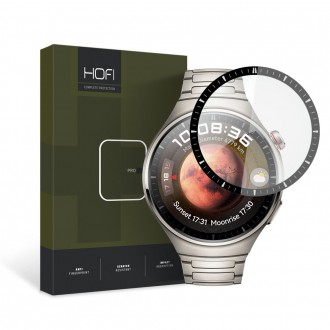 Apsauginis stikliukas juodais kraštais Hofi "Hybrid Pro+" laikrodžiui Huawei Watch 4 PRO (48 MM)