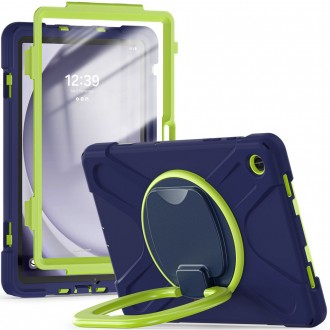 Spalvingas dėklas "Tech-Protect X-Armor" Navy/Lime planšetei Samsung Galaxy Tab A9+ PLUS 11.0 X210 / X215 / X216