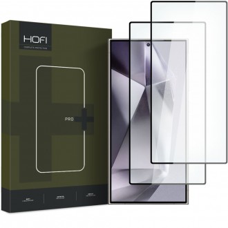 Apsauginis grūdintas stiklas juodais krašteliais Hofi Glass Pro+ (2vnt.) telefonui Samsung Galaxy S24 Ultra