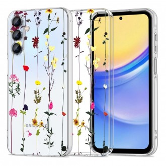 Skaidrus gėlėtas dėklas "Tech-Protect Flexair+ Floral" Samsung Galaxy A55 5G