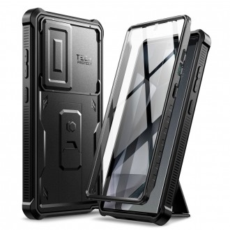 Juodas dviejų dalių dėklas "Tech-Protect Kevlar Cam+" skirtas Samsung Galaxy S24 Ultra